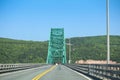 The truss arch Seal Island Bridge at Victoria County, Nova Scotia connecting Cape Breton. Trans-Canada Highway 105 Royalty Free Stock Photo