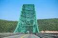 The truss arch Seal Island Bridge at Victoria County, Nova Scotia connecting Cape Breton. Trans-Canada Highway 105 Royalty Free Stock Photo