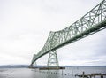 Truss green painted metal AstoriaÃ¢â¬âMegler Bridge across The mouth of Columbia River Royalty Free Stock Photo