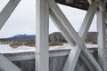 Truss beams of historic, white covered bridge, Groveton, New Ham Royalty Free Stock Photo