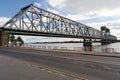 Truss bridge in Arkhangelsk Royalty Free Stock Photo