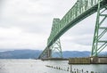 Long arched truss AstoriaÃ¢â¬âMegler Bridge in the mouth of the Columbia River at Pasific ocean