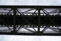Truss train bridge - view from below Royalty Free Stock Photo