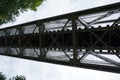 Truss train bridge - view from below Royalty Free Stock Photo