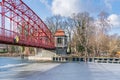 Trussed arch Haven bridge Tegeler Hafenbruecke or, more popularly, Sechserbruecke in Berlin, Germany