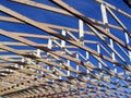 Trusses during construction on a house