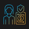 Trust assistant gradient vector icon for dark theme Royalty Free Stock Photo