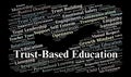 Trust-Based Education Word Cloud. Core Principles For Connection-Focused Teaching Royalty Free Stock Photo