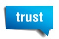 Trust blue 3d speech bubble Royalty Free Stock Photo