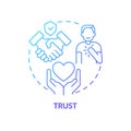 Trust blue gradient concept icon