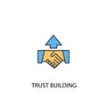 Trust building concept 2 colored line
