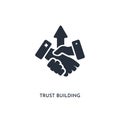 Trust building icon. simple element illustration. isolated trendy filled trust building icon on white background. can be used for