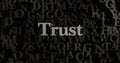 Trust - 3D rendered metallic typeset headline illustration