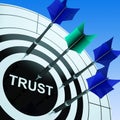 Trust On Dartboard Shows Reliability Royalty Free Stock Photo