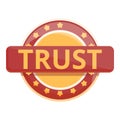 Trust emblem icon cartoon vector. Business deal