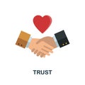 Trust flat icon from reputation management collection. Simple line element Trust symbol for templates, web design and infographics Royalty Free Stock Photo