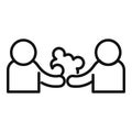 Trust friends icon outline vector. Fun affection people Royalty Free Stock Photo