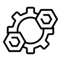 Trust gears wheels icon, outline style