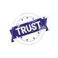 Trust Guarantee Stamp Blue Ink Sign Or Badge Icon Isolated Royalty Free Stock Photo