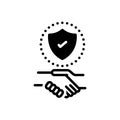 Black solid icon for Trust, keep faith and assurance Royalty Free Stock Photo