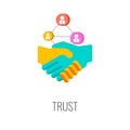 Trust icon. Loyalty to the brand, company and product. Royalty Free Stock Photo