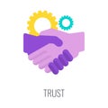 Trust icon. Loyalty to the brand, company and product. Royalty Free Stock Photo