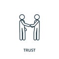 Trust icon. Line style element from reputation management collection. Thin Trust icon for templates, infographics and more Royalty Free Stock Photo