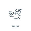 Trust icon from teamwork collection. Simple line element Trust symbol for templates, web design and infographics Royalty Free Stock Photo