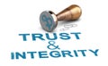 Trust and integrity in business. Trustworthy company. Reliable partner