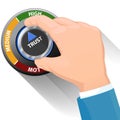 Trust knob button or switch. High confidence level vector concept Royalty Free Stock Photo