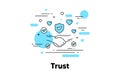 Trust line icon. Partnership deal, Friendship and Certainty. Respect handshake, integrity and insurance. Vector Royalty Free Stock Photo