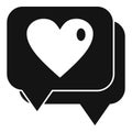 Trust love chat icon simple vector. Heart agreement