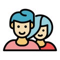 Trust love couple icon color outline vector