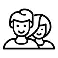 Trust love couple icon, outline style