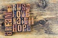 Trust love faith hope dream future believe Royalty Free Stock Photo