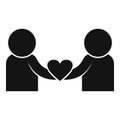 Trust love icon simple vector. Partnership shake