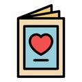 Trust love letter icon color outline vector