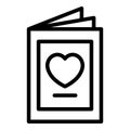 Trust love letter icon, outline style