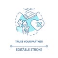 Trust partner turquoise concept icon