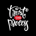 Trust the process hand lettering. Motivational poster.