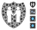 Trust Shield Collage of Covid Virus Icons