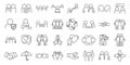 Trust team icons set outline vector. People community