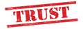 TRUST text on red grungy lines stamp