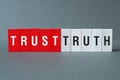 Trust truth - word concept on building blocks, text Royalty Free Stock Photo