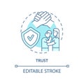 Trust turquoise concept icon