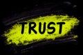Trust word with glow powder Royalty Free Stock Photo