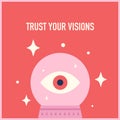 Trust you visions. Magic ball greeting card