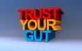 trust your gut on blue Royalty Free Stock Photo