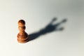 Trust yourself concept - chess pawn with king shadow Royalty Free Stock Photo