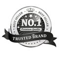 Trusted Brand. Best seller, Premium Quality - shiny icon / label / badge. Royalty Free Stock Photo